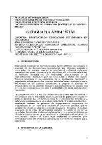 Programa de estudios de geografía ambiental