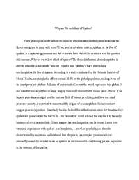 Analysis Essay on Fear of Spiders