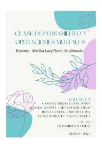Clases de pensamientos y operaciones mentales