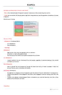 Bioethics  study notes 2022
