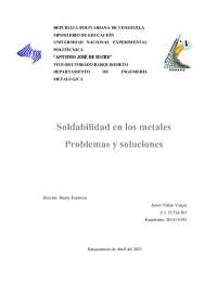soldabilidad de  los materiales