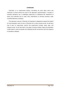 SAFETY RULES AND GOOD LABORATORY PRACTICES