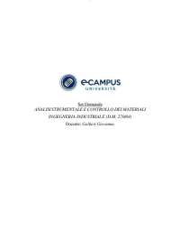 Paniere chiuse COMPLETO - ANALISI STRUMENTALE E CONTROLLO DEI MATERIALI -Prof. Galtieri