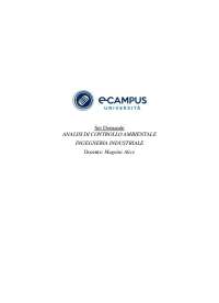 Paniere chiuse COMPLETO - ANALISI DI CONTROLLO AMBIENTALE - Prof. Mugnini Alice