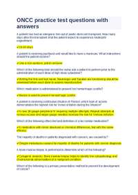 ONCC practice test questions with answers
