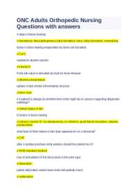 ONC Adults Orthopedic Nursing Questions with answers