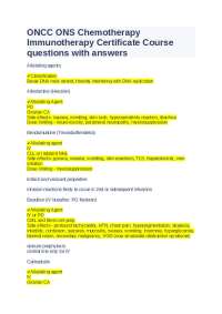 ONCC ONS Chemotherapy Immunotherapy Certificate Course questions with answers