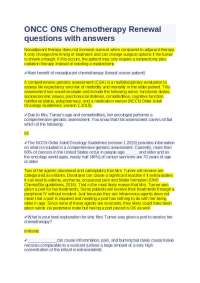 ONCC ONS Chemotherapy Renewal questions with answers