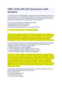 ONC Ortho NCLEX Questions with answers