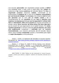 RECURSOS PERSONALES EN EL MERCADO LABORAL