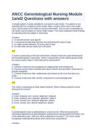 ANCC Gerontological Nursing Module 1and2 Questions with answers