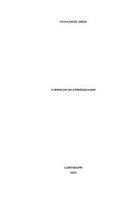 A importância do brincar na educação infantil