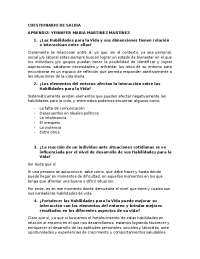 cuestionario de salida y demas procesos interesantes