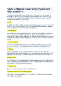 ONC Orthopedic Nursing 3 Question with answers