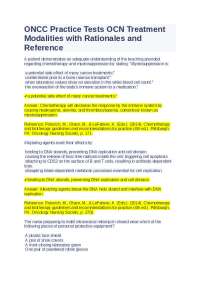 ONCC Practice Tests OCN Treatment Modalities with Rationales and Reference