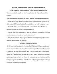 AQUIFER: Week 5 Discussion: Family Medicine 10: 45-year-old man with low back pain