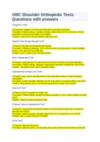 Orthopedic Tests for Shoulder Injuries