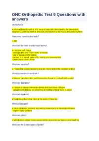 Orthopedic Test Questions and Answers