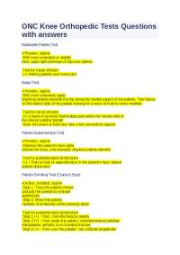 Orthopedic Tests for Knee Examination
