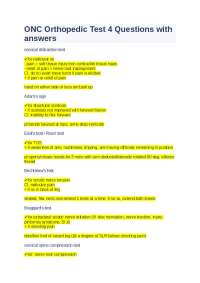 Orthopedic Tests and Their Indications