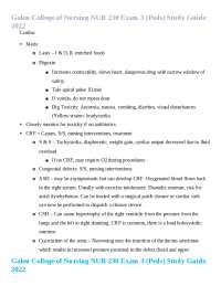 Galen College of Nursing NUR 230 Exam 3 (Peds) Study Guide 2022