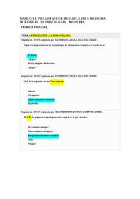 banco de questao *BANCO DE PREGUNTAS
NEUROLOGÍA Y NEUROCIRUGÍA
PRIMER PARCIAL