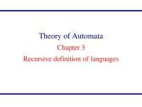 Recursive Definition of Languages