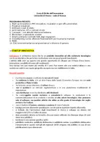 Il corso di laurea magistrale in Diritto dell'Innovazione per l'Impresa e le Istituzioni s