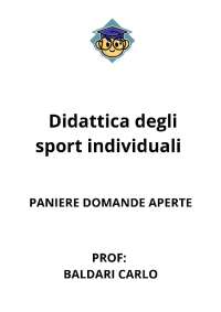 Didattica degli sport individuali ECAMPUS - PANIERE DOMANDE APERTE, BALDARI CARLO