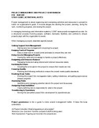 Project Management and Project Governance FEU - AUD1301 Study Guide