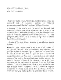 NURS 6531 Final Exam: Multiple Choice Questions and Answers