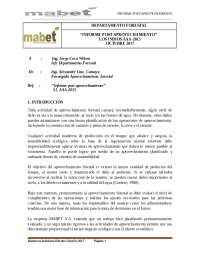 Informe de aprovechamiento forestal en un área de aprovechamiento anual