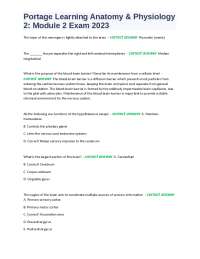 Portage Learning Anatomy & Physiology 2: Module 2 Exam 2023
