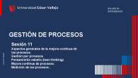 Gestión de Procesos: Mejora Continua, Pensamiento Esbelto y Medición de Procesos - Prof. P