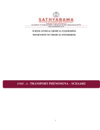 Transport Phenomena for Chemical Engineering