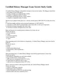 Certified Dietary Manager Exam Secrets Study Guide