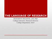 Language of research