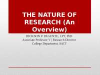 The nature of research