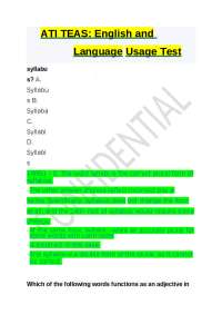 ATI TEAS: English and Language Usage Test  2023
