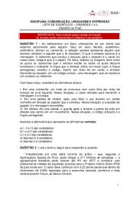 CLE - Lista de exercícios 2 - Unidades 1 e 2