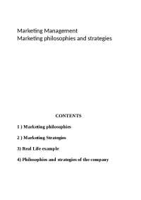 Marketing Philosophies and Strategies of Adidas