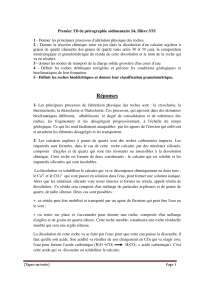 Pétrographie sédimentaire : processus d'altération et transport des sédiments