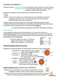 Appunti per l'esame di biologia sistematica