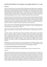 Aspetti interdisciplinari tra la biologia e la psicologia analitica