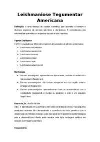 Leishmaniose Tegumentar Americana