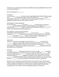 Argumentative essay - Fill in the gaps.