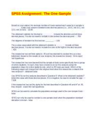 SPSS Assignment: One-Sample Test