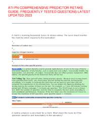 Ati pn comprehensive predictor retake guide frequency