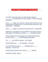 Language Acquisition and Dialects in English