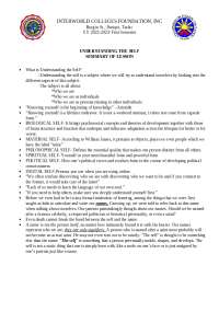 Understanding the Self: A Summary of Key Concepts